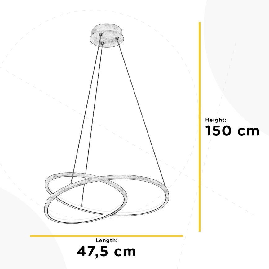 ONLI -  Κρεμαστό φωτιστικό οροφής LED LIBERTY LED/30W/230V 4000K χρυσό