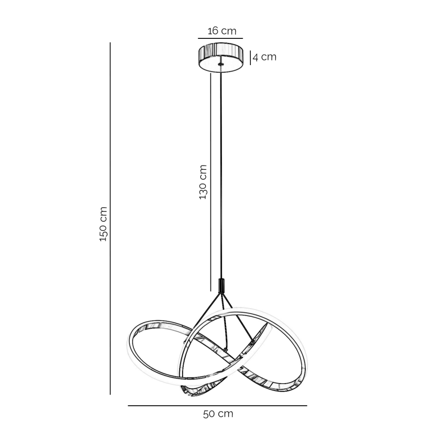 ONLI -  Κρεμαστό φωτιστικό οροφής LED LOOP LED/40W/230V 4000K γυαλιστερό χρώμιο