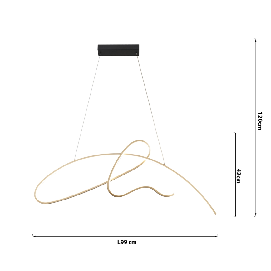 ONLI - Κρεμαστό φωτιστικό οροφής LED SIGN LED/42W/230V 4000K χρυσό