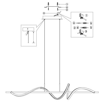ONLI -  Κρεμαστό φωτιστικό οροφής LED TWIST LED/30W/230V 4000K μαύρο