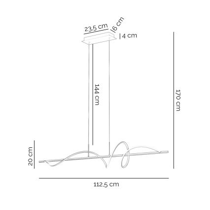 ONLI -  Κρεμαστό φωτιστικό οροφής LED TWIST LED/30W/230V 4000K μαύρο