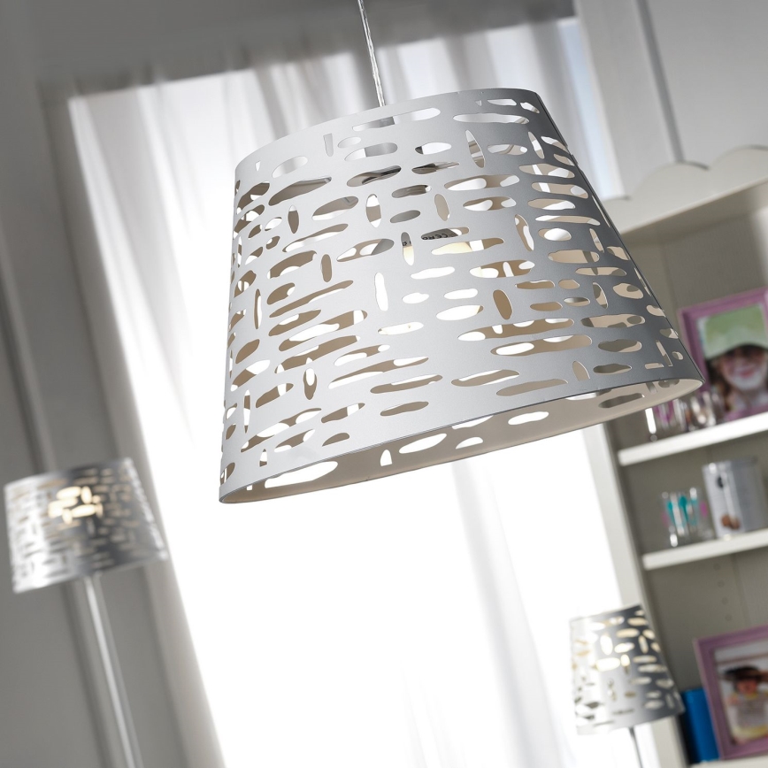 ONLI - Κρεμαστό φωτιστικό οροφής RICKY 1xE27/15W/230V διάμετρος 40 cm λευκό