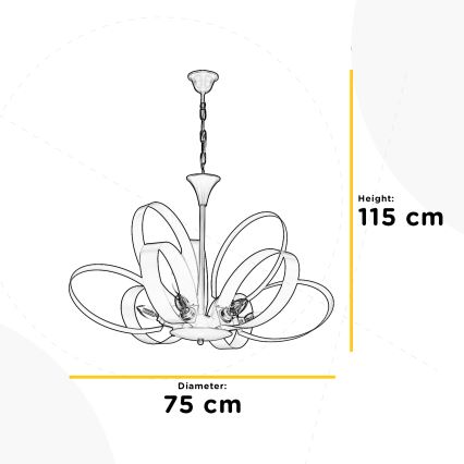 ONLI - Κρεμαστό φωτιστικό οροφής SERENA 9xE14/6W/230V μαύρο
