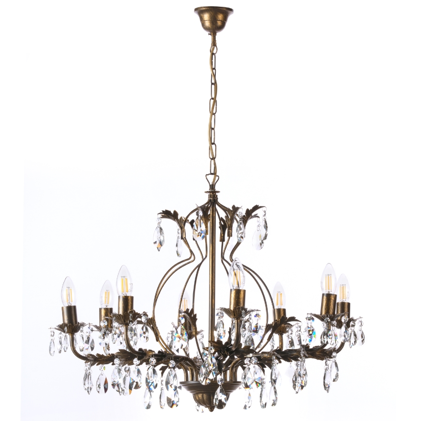 ONLI - Κρεμαστό φωτιστικό οροφής TERESA 8xE14/6W/230V μπρονζέ