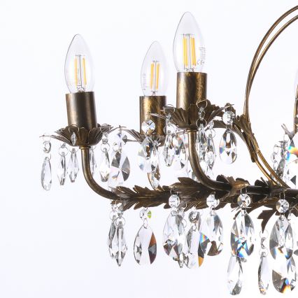 ONLI - Κρεμαστό φωτιστικό οροφής TERESA 8xE14/6W/230V μπρονζέ