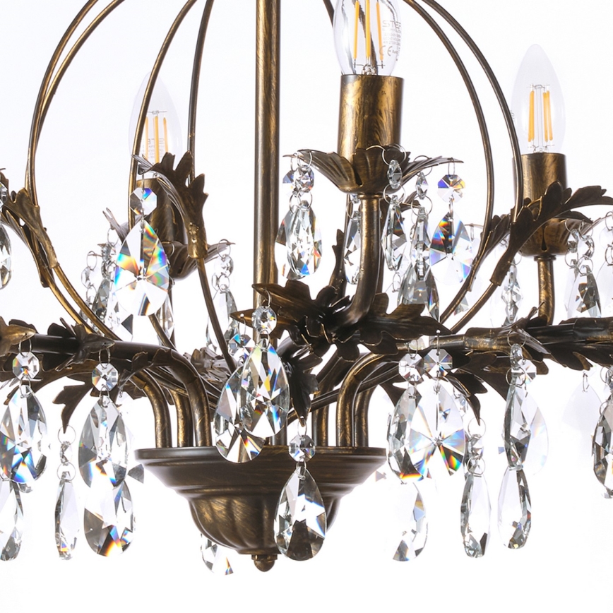 ONLI - Κρεμαστό φωτιστικό οροφής TERESA 8xE14/6W/230V μπρονζέ