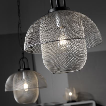 ONLI - Κρεμαστό φωτιστικό οροφής ZAIR 1xE27/22W/230V μαύρο/ασημί