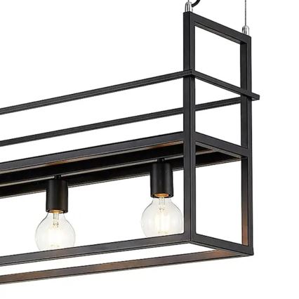 ONLI - Κρεμαστό φωτιστικό οροφής με ράφι JEFFER 4xE27/22W/230V μαύρο