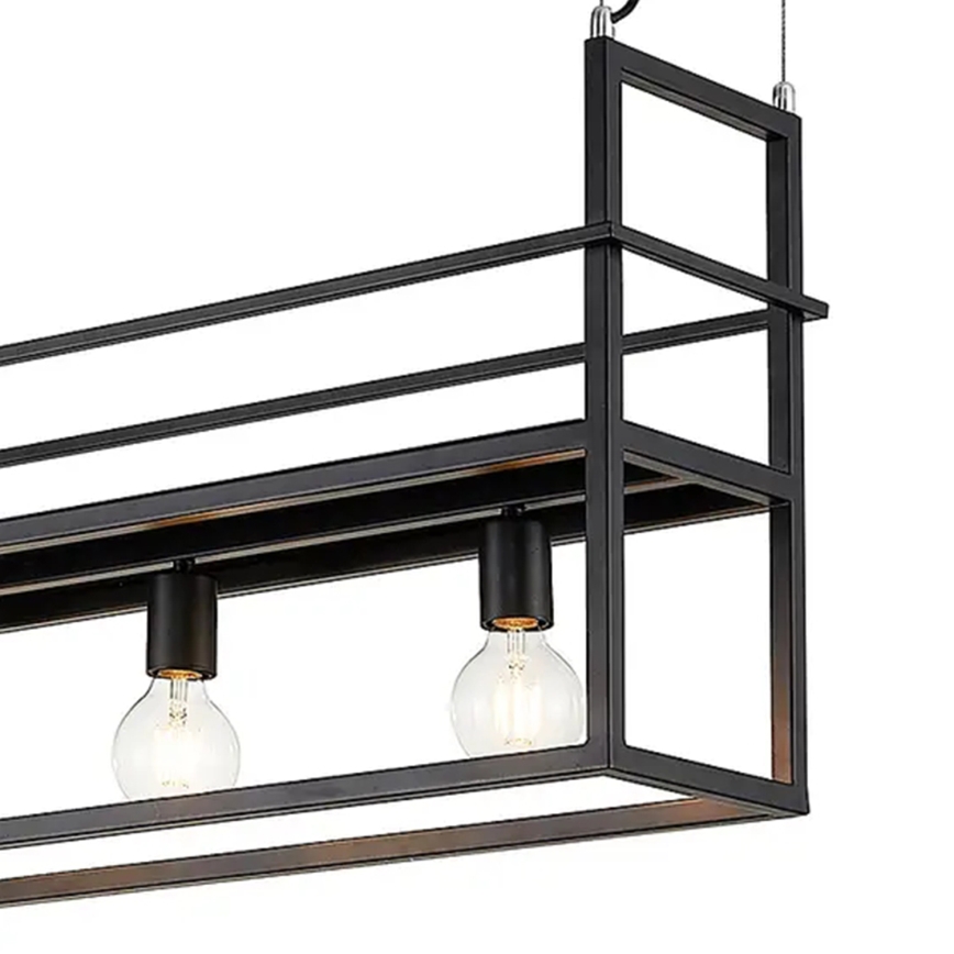 ONLI - Κρεμαστό φωτιστικό οροφής με ράφι JEFFER 4xE27/22W/230V μαύρο