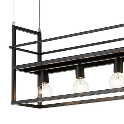 ONLI - Κρεμαστό φωτιστικό οροφής με ράφι JEFFER 4xE27/22W/230V μαύρο