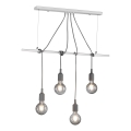 ONLI - Κρεμαστό φωτιστικό οροφής WIRE 4xE27/15W/230V γκρι/λευκό