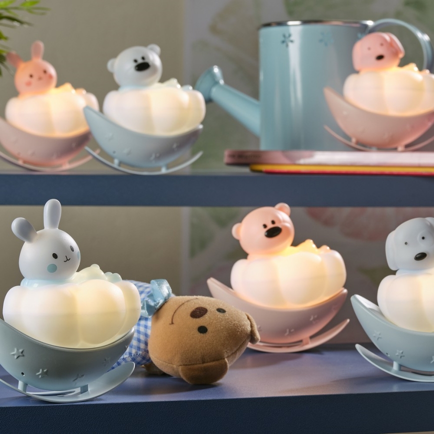 ONLI - LED Επαναφορτιζόμενο παιδικό νυχτερινό φωτιστικό NUVOLINA LED/2,5W/5V 300 mAh σκύλος/ροζ