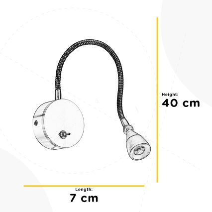 ONLI - LED Εύκαμπτο μικρό φωτιστικό LEXI LED/1W/230V 4000K λευκό