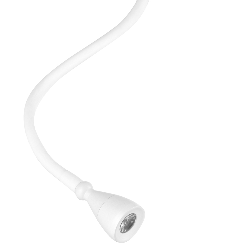 ONLI - LED Εύκαμπτο μικρό φωτιστικό με ράφι και USB φόρτιση PLAK LED/1W/230V λευκό