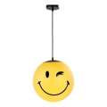 ONLI - Παιδικό κρεμαστό φωτιστικό SMILEY με καλώδιο, 1xE27/15W/230V, κίτρινο