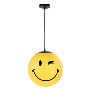 ONLI - Παιδικό κρεμαστό φωτιστικό SMILEY με καλώδιο, 1xE27/15W/230V, κίτρινο