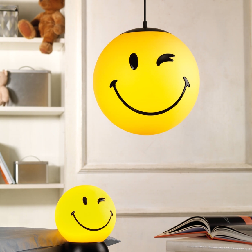 ONLI - Παιδικό κρεμαστό φωτιστικό SMILEY με καλώδιο, 1xE27/15W/230V, κίτρινο