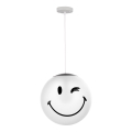 ONLI - Παιδικό κρεμαστό φωτιστικό με καλώδιο SMILEY 1xE27/15W/230V λευκό