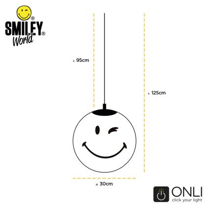 ONLI - Παιδικό κρεμαστό φωτιστικό με καλώδιο SMILEY 1xE27/15W/230V λευκό