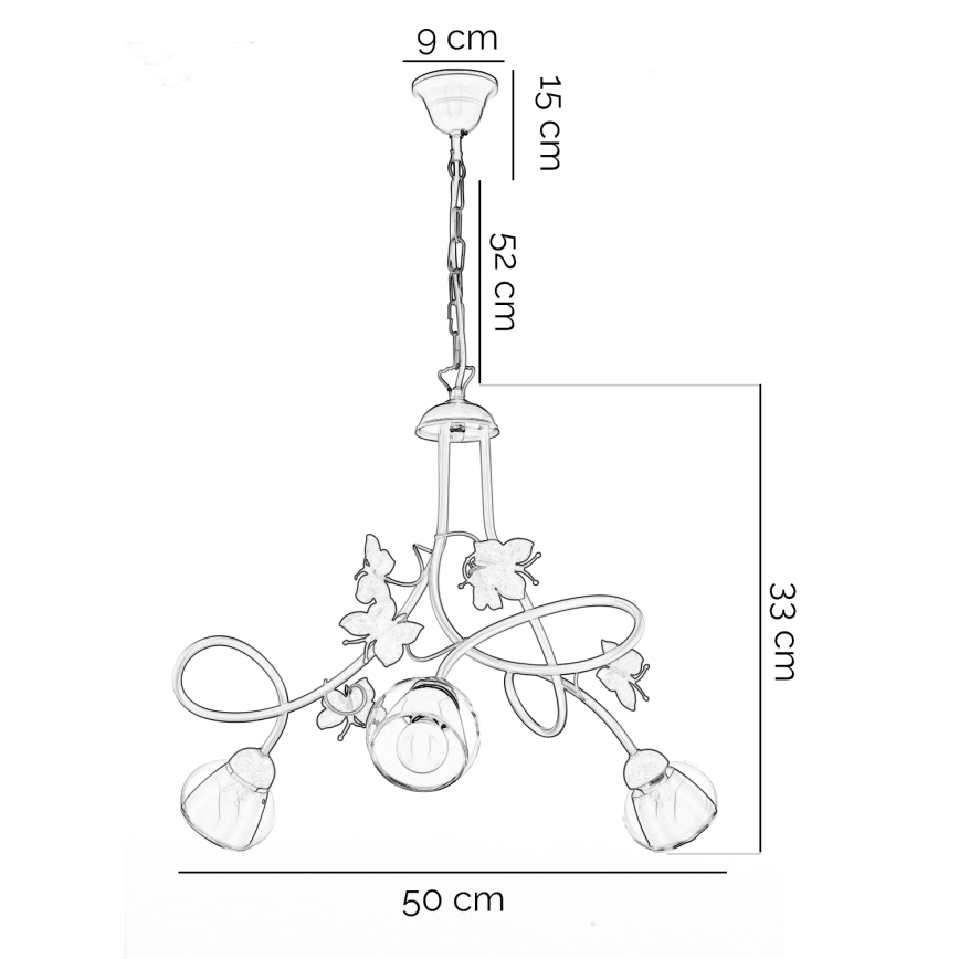 ONLI - Παιδικό πολύφωτο BUTTERFLY 3xE14/6W/230V