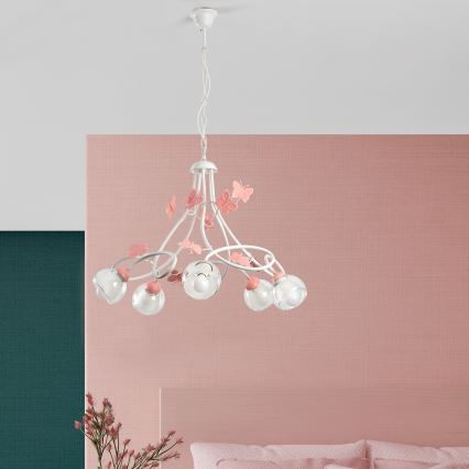 ONLI - Παιδικό πολύφωτο BUTTERFLY 5xE14/6W/230V