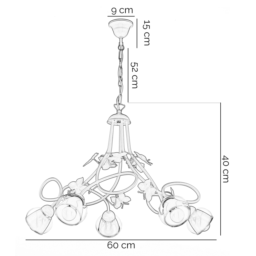 ONLI - Παιδικό πολύφωτο BUTTERFLY 5xE14/6W/230V