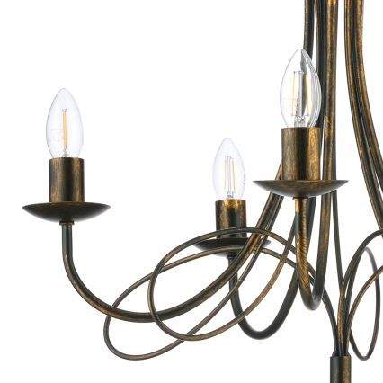 ONLI - Πολυέλαιος σε αλυσίδα MILVIA 5xE14/6W/230V μπρονζέ