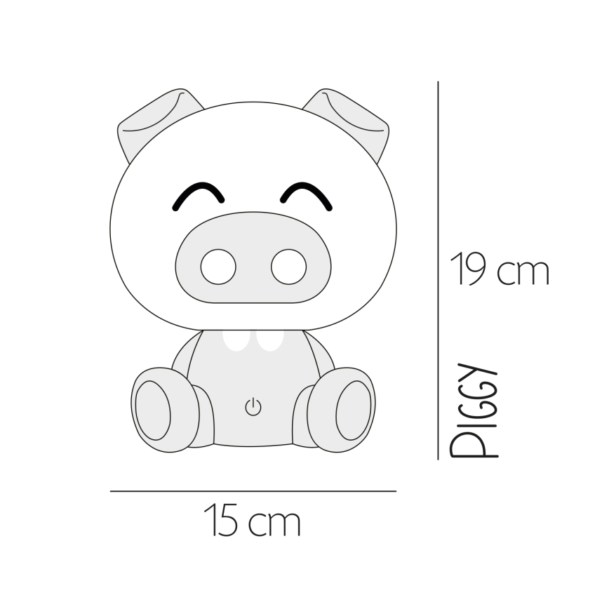 ONLI - Ρυθμιζόμενη LED παιδική νυχτερινή λάμπα PUPPIES LED/3W/230V 19 cm γουρουνάκι/μπλε