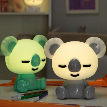 ONLI - LED Ρυθμιζόμενο παιδικό νυχτερινό φωτάκι PUPPIES LED/3W/230V 20 cm κοάλα/πράσινο