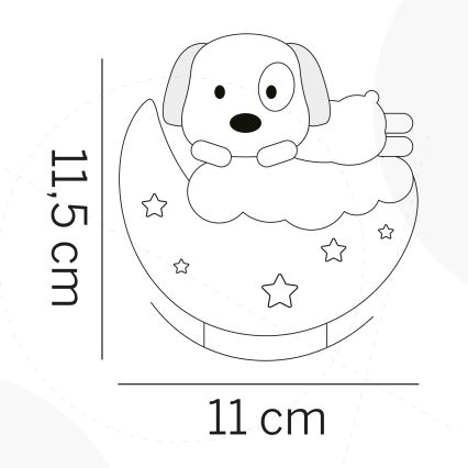 ONLI - LED Επαναφορτιζόμενο παιδικό νυχτερινό φωτιστικό NUVOLINA LED/2,5W/5V 300 mAh σκύλος/μπλε