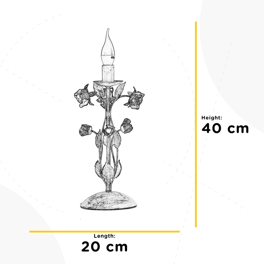 ONLI - Επιτραπέζιο φωτιστικό CAROLINA 1xE14/6W/230V 40 cm μπρονζέ