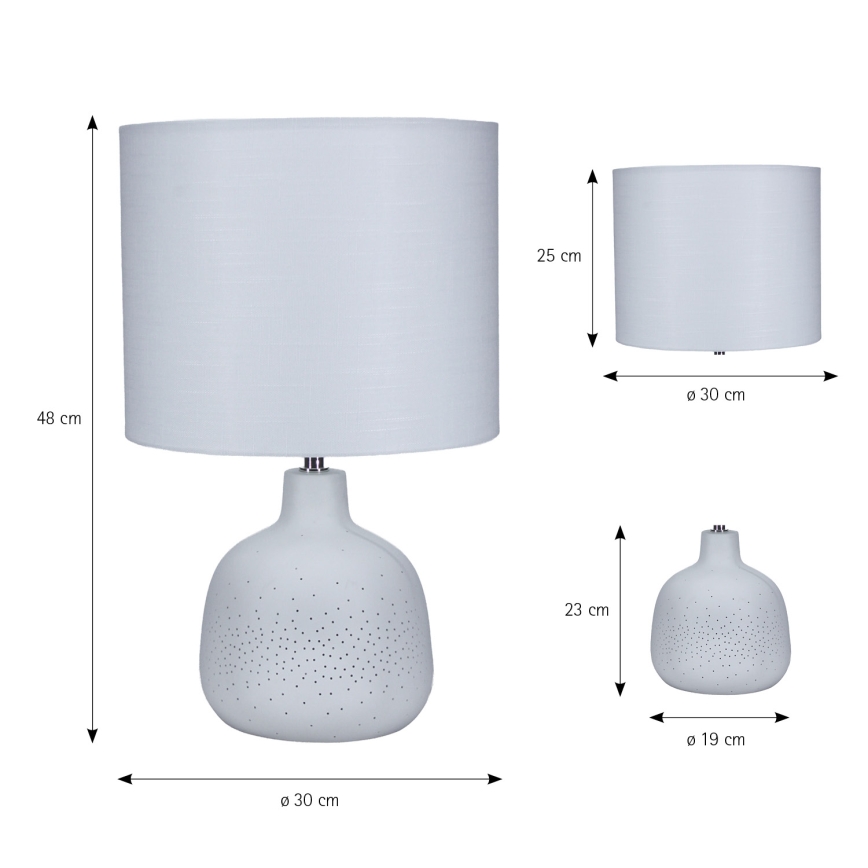 ONLI - Επιτραπέζιο φωτιστικό ELUMA 2xE27/15W/230V 48 cm λευκό