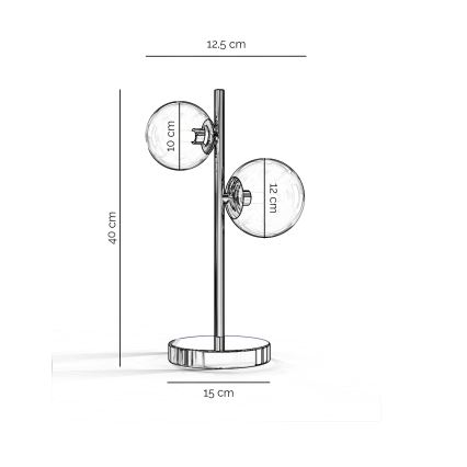 ONLI - Επιτραπέζιο φωτιστικό KIMBERLY 2xG9/6W/230V 40 cm γυαλιστερό χρώμιο