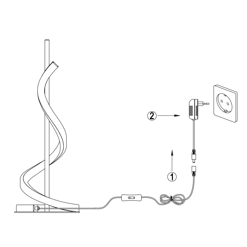 ONLI - Επιτραπέζιο φωτιστικό LED TWIST LED/12W/230V 4000K 40 cm μαύρο