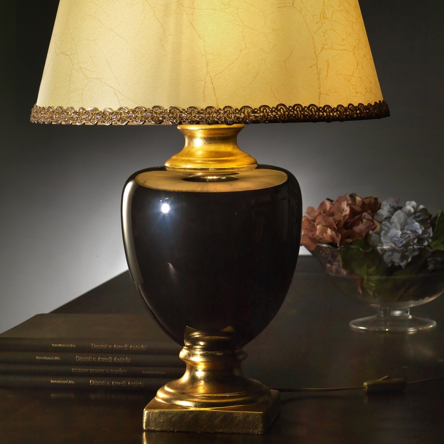 ONLI - Επιτραπέζιο φωτιστικό MOZART 1xE27/22W/230V μαύρο/χρυσό 67 εκ.