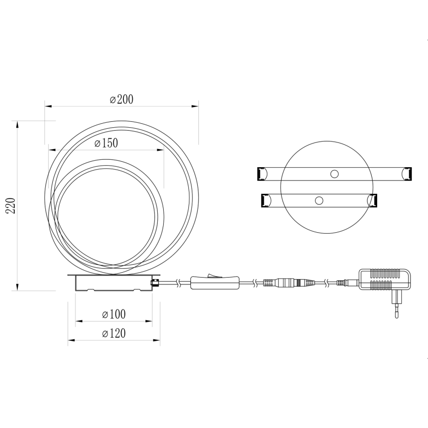 ONLI - Επιτραπέζιο φωτιστικό NOELIA LED/10W/230V 22 cm μαύρο