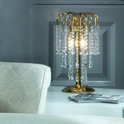 ONLI - Επιτραπέζιο φωτιστικό PIOGGIA 2xE14/6W/230V χρυσό 50 cm