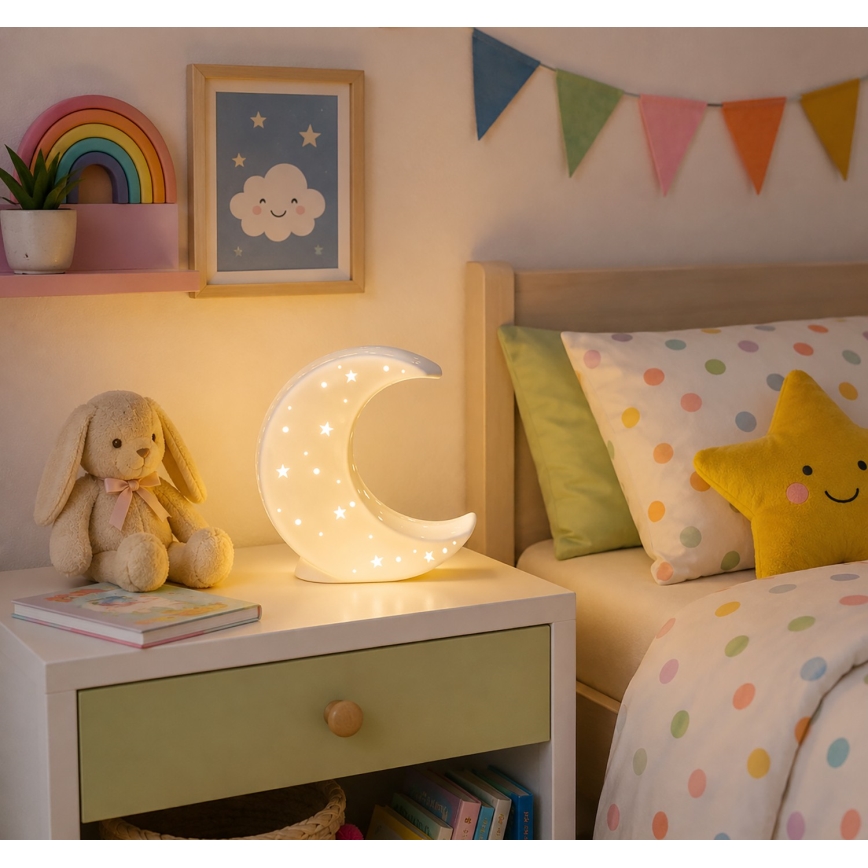 ONLI - Επιτραπέζιο φωτιστικό PORCELLANA 1xE14/6W/230V 21 cm φεγγάρι
