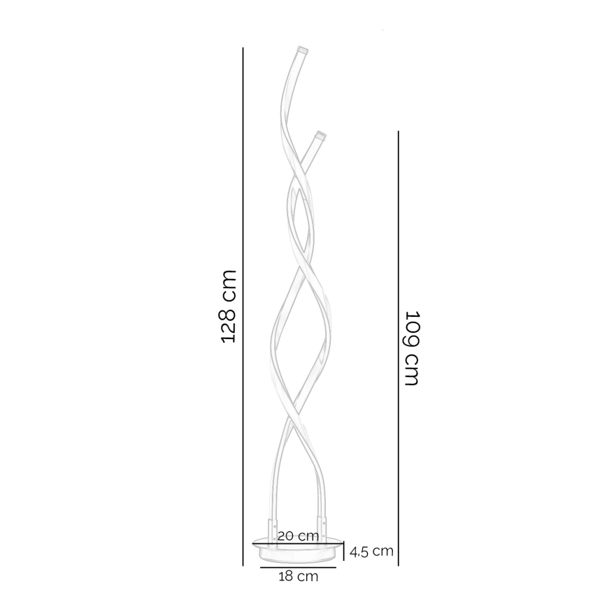 ONLI -  Επιδαπέδια λάμπα LED DAFNE LED/38W/230V 4000K μαύρο