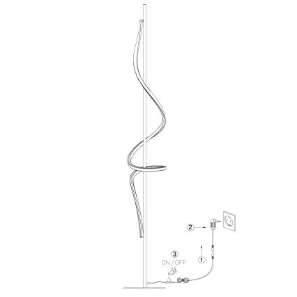 ONLI - Επιδαπέδια λάμπα LED TWIST LED/24W/230V 4000K μαύρο