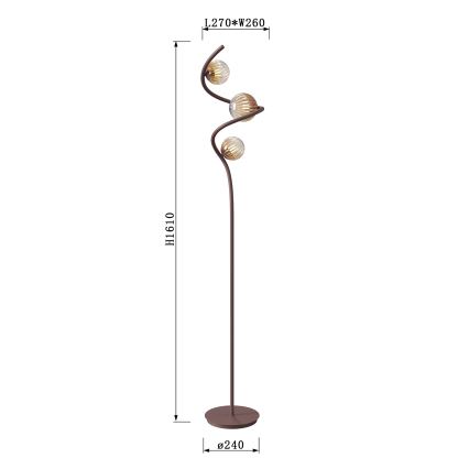 ONLI - επιδαπέδιο φωτιστικό FRIDA 3xG9/10W/230V χαλκός