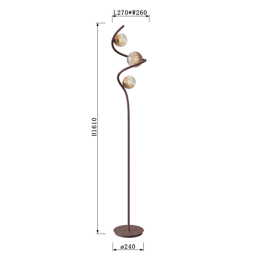ONLI - επιδαπέδιο φωτιστικό FRIDA 3xG9/10W/230V χαλκός