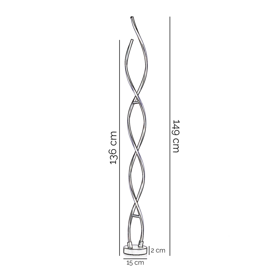 ONLI - Επιδαπέδια λάμπα LED DNA LED/24W/230V 4000K ασημί