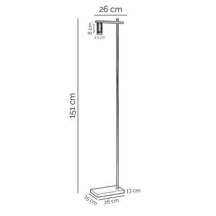 ONLI - επιδαπέδιο φωτιστικό CROSS 1xE27/22W/230V μαύρο/ορείχαλκος