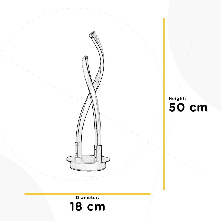 ONLI - Επιτραπέζιο φωτιστικό LED DAFNE LED/12W/230V 4000K 50 cm μαύρο