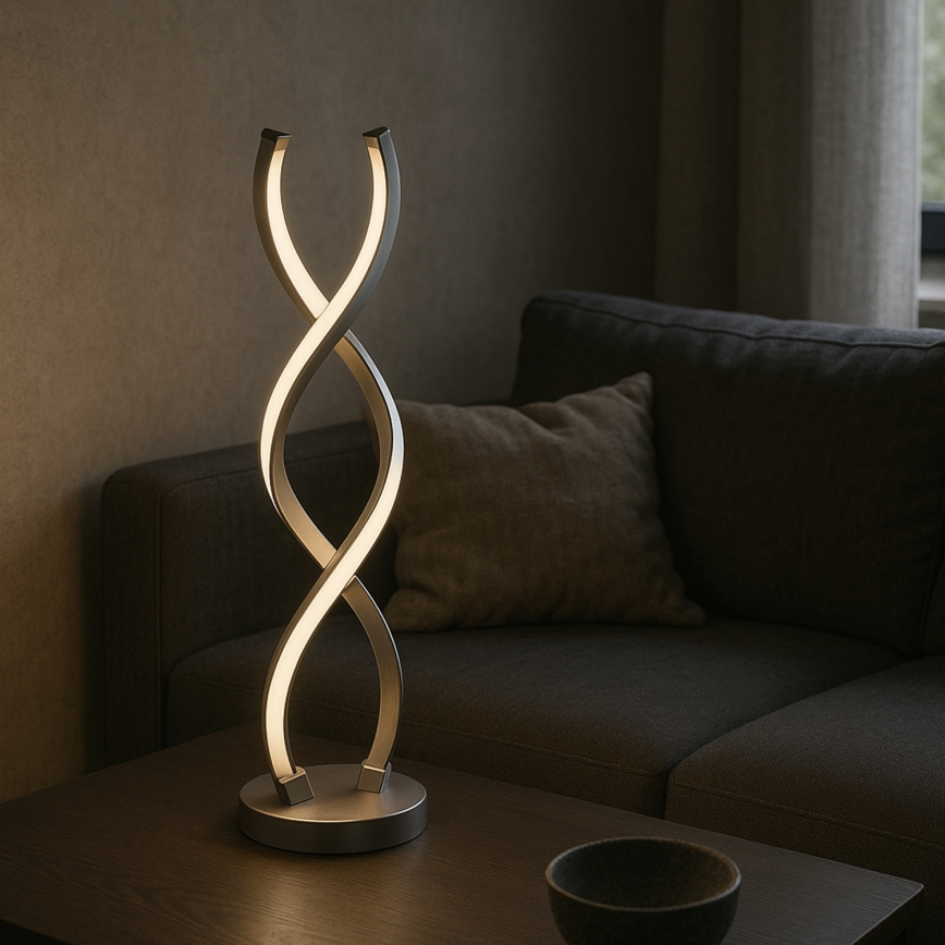 ONLI - Επιτραπέζιο φωτιστικό LED DNA LED/12W/230V 4000K 48,5 cm ασημί