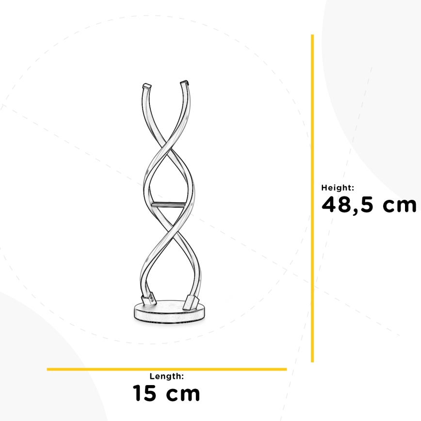 ONLI - Επιτραπέζιο φωτιστικό LED DNA LED/12W/230V 4000K 48,5 cm ασημί