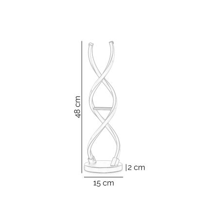 ONLI - Επιτραπέζιο φωτιστικό LED DNA LED/12W/230V 4000K 48,5 cm ασημί