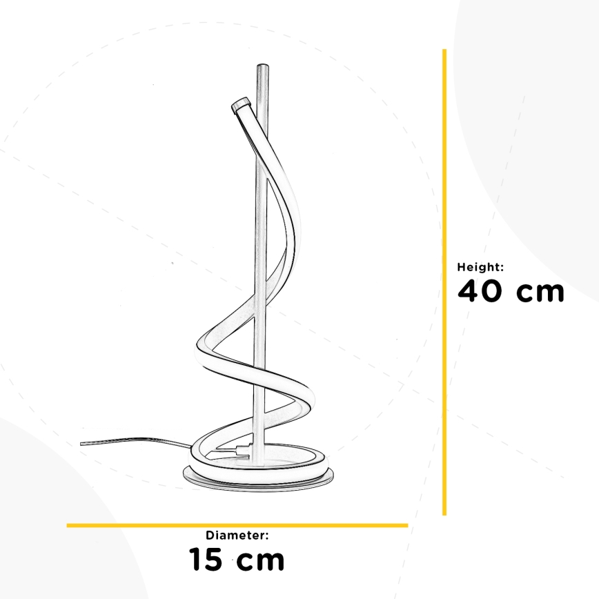 ONLI - Επιτραπέζιο φωτιστικό LED TWIST LED/12W/230V 4000K 40 cm μαύρο