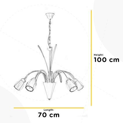 ONLI - Κρεμαστό φωτιστικό οροφής ANTEA 5xE14/6W/230V